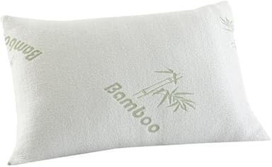 AmigoZone 1 Pack Super Soft Bounce Back Bamboo Pillow Neck & Shoulder support Hypoallergenic & Antibacterial Pillow - Hollow Fibre Filled - Pack of 1