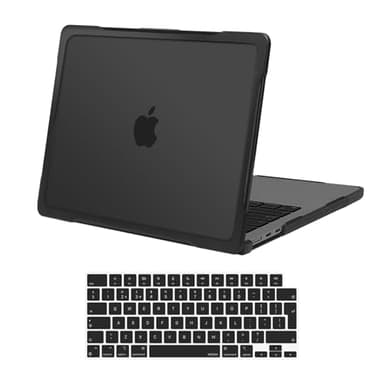 MOSISO Compatible with MacBook Air 13 inch Case M4 M3 M2 2025-2022 A3240 A3113 A2681, Soft TPU Bumper Anti-Cracking&Anti-Fingerprint Hard Shell&Keyboard Cover for MacBook Air 13.6 Case, Black