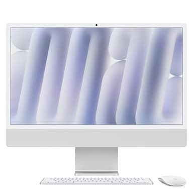 Apple iMac All-in-One Desktop Computer with M4 chip with 8-core CPU and 8-core GPU: Built for Apple Intelligence, 24-inch Retina Display, 16GB Unified Memory, 256GB SSD Storage; Silver