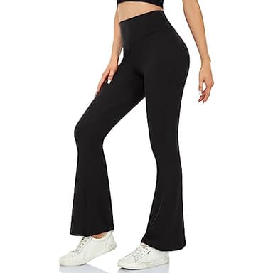 ACTINPUT Yoga Pants for Women Flared Leggings High Waisted Bootcut Black Trousers Women's Workout Bootleg Stretchy Leggings(Black,M)