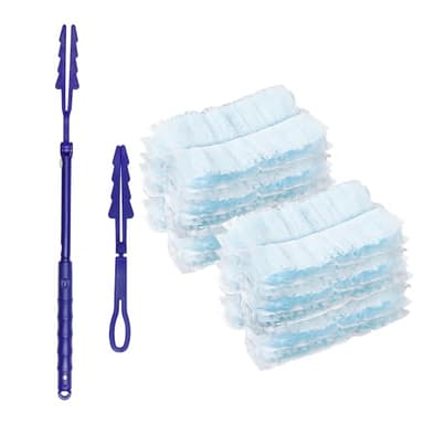 TAIANJI 20 Pcs Flash Dust Magnet Kit Duster Refills Magnets Dry Pads Heads and Extendable Handle Reusable Strong Electrostatic Dust