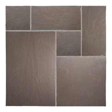 The Stonemart Autumn Brown Riven Sandstone Mixed Patio Paving Slabs (18mm) – Full Pack (71 Slabs), Durable Outdoor Paving for Gardens & Pathways