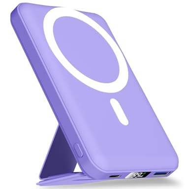 YAGOPAL Magsafe Power Bank 10000mAh Magnetic Wireless Power Bank with Foldable Stand and LED Display Portable Charger 22.5W PD Fast Charging Battery Pack For iPhone 16/15/14/13/12 Mini Pro/Pro Max