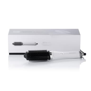 ghd Duet Blowdry Hair Dryer Brush in White - Wet to Blow Dried with No Heat Damage, 3X More Volume, 24hr Long Lasting Results - for All Hair Types - (UK Plug)