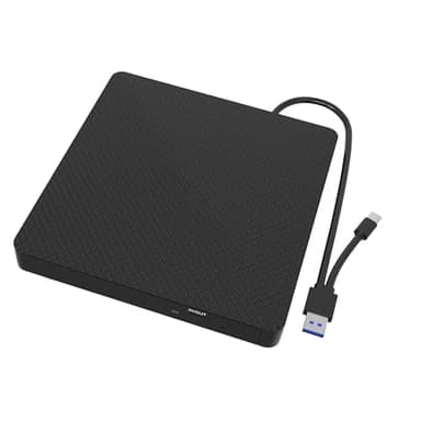 External CD DVD Drive, Type-C USB 3.0 Portable Drive Reader DVD CD RW Writer Burner Player Optical DVD Drive External Disk Drive for Laptop, Desktop, PC, Mac, IOS, Windows 11/10/8/7 / XP/Linux/Vista