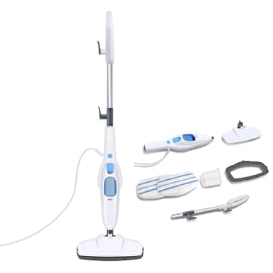 Steam Mop 1500W, Floor Steamer with Detachable Handle for Tile, Furniture, Hardwood, Upholstery, & Carpet, Handheld Steam Cleaner for Home Use, 400ML Tank, 16FT Cable