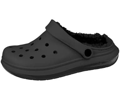 Yinka Shoes Ladies Fleece Lined Dual-Strap Clogs Black 5