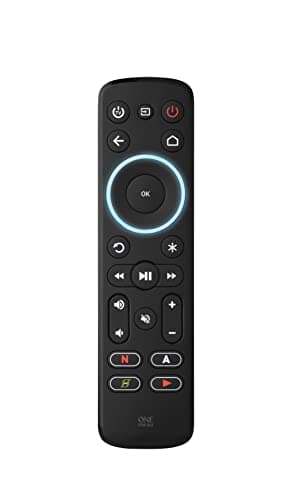 One For All Streamer Remote – Universal Remote Control for up to 3 devices Streamer boxes (Roku, Apple TV and more) TV and Sound bar – Learning feature - Backlit keys - Black – URC7935