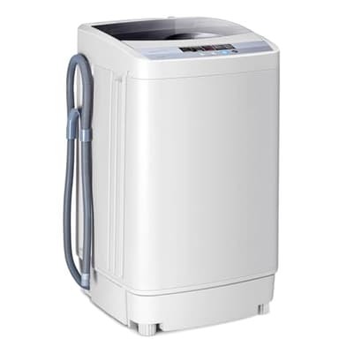 COSTWAY 2 in 1 Portable Washing Machine - 6/10 Programs, Adjustable Water Level, Fully Automatic Compact Washer Spin Dryer with Drain Pump for Apartment Dorm (4.5kg Load, 10 Program, 8 Water Level)