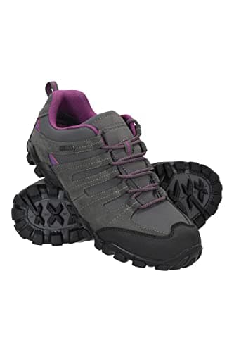 Mountain Warehouse Belfour Womens Walking Shoes - Lightweight Hiking Shoes, Breathable, Lace Up Trainers - for Spring Summer, Trekking, Gym & Running Grey Adult Shoe Size 6