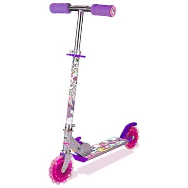 Ozbozz SV13988 Unicorn Scooter with 2 Light up Wheels, Pink Purple Silver