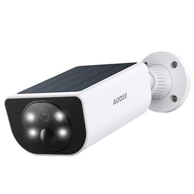 AOQEE Security Camera Outdoor Wireless Solar - 2K CCTV Camera Systems, Battery Operated Home/House Security, PIR Detection, IP65, Colour Night Vision, TF card/Cloud Storage, S1
