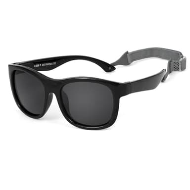 Hifot Baby Sunglasses 0-3 Years, 100% UV400 Protection Polarized Toddler Sunglasses with Adjustable Strap, Flexible Silicone Frame Infant Sunglasses, Kids Sunglasses for Baby Boys Girls