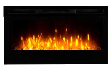 Dimplex Prism Optiflame Media Wall Fireplace, Wall Mounted or Built-In Electric Wall Fire with 1.1kW Fan Heater, Adjustable Brightness, 7 Colours, Run-Back Timer, Thermostat, 34" or 86cm