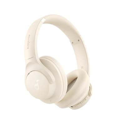 soundcore by Anker Q20i Hybrid Active Noise Cancelling Foldable Headphones, Wireless Over-Ear Bluetooth, 40H Long ANC Playtime, Hi-Res Audio, Big Bass, Customize via an App, Transparency Mode (White)