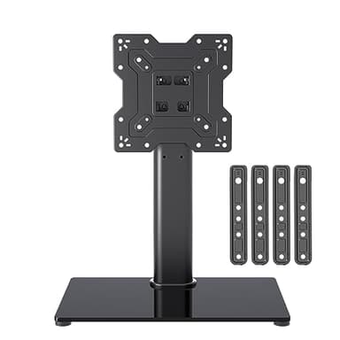XINLEI Universal TV Stand Base, Table Top TV Stand for 17-55 Inch LCD/LED TVs, Height Adjustable Monitor Mount Stand with Tempered Glass Base Holds up to 40kg VESA 400x400mm, TS102