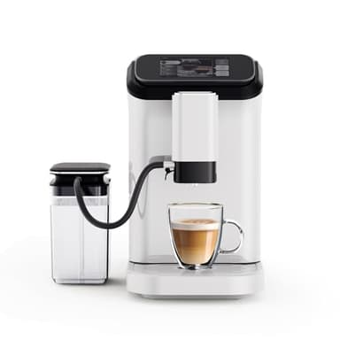 Mcilpoog WS-D5 super automatic coffee machine 20Bar pressure, with WIFI function one click to make 12 kinds of drinks fully automatic espresso machine, easy to clean and easy to clean (White)