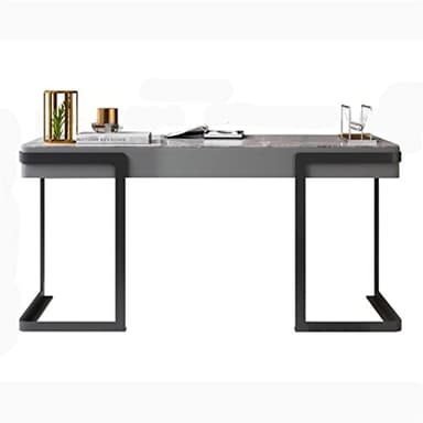 PC Laptop Table Workstation Light Luxury Minimalist Bright Slate Desk Workstation Modern Simple Desk PC Laptop Desk Study Writing Desk with Black Metal Frame Desk Office Study Desk ( Color : 160CM )