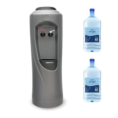 Hydrate Direct Core Water Cooler Package 4 | Water Dispenser Plus 2 x 12L Bottles of Natural Water, Hot & Chilled Temperature, Grey/Silver