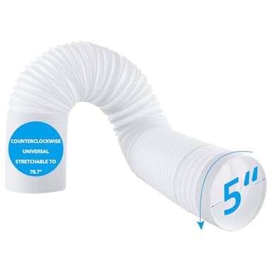 AHAQU Air Conditioner Hose Extension, 13cm/5 inch Diameter 200cm Length Portable Air Conditioner Exhaust Hose, Anti-Clockwise Thread Air Conditioner Parts Compatible with LG, Delonghi and More