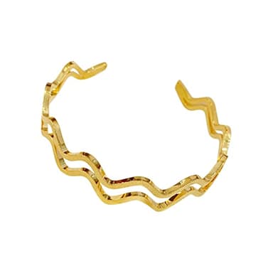 Bridal Jewelry Earring And Necklace Set for Teens Golden Double Tilde Bracelet Double Layer Shape Design Adjustable Gold Bracelets For Womens Girls Christmas Costume Jewelry for Women (Gold, One Size)