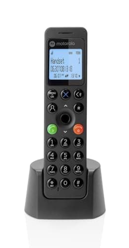 Motorola - DOT2 SERIES Digital Cordless Phone with Answering Machine, Hands-free Speakerphone, Call Blocking, Caller ID, Up to100 Name and Number Phonebook, Black