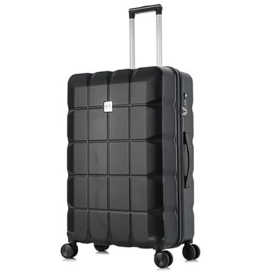 ATX Luggage Suitcase Large on 4 Dual Spinner Wheels Super Lightweight ABS Hard Shell Hold Check in with Built-in TSA Lock (Black, 110 Liter)