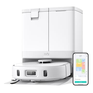 eufy X10 Pro Omni Robot Vacuum Cleaner with Mop, All-in-One Station, 8,000Pa Powerful Suction, Dual Mops, AI Obstacle Avoidance, Auto Mop Washing, Auto-Hot-Air-Drying, Auto-Emptying, Auto-Refilling