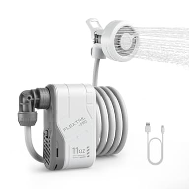 FLEXTAILGEAR MAX SHOWER Ultralight Rechargeable Instant Outdoor Shower, Portable Camping Shower, Travel Shower with USB-C Rechargeable Water Pump, Car wash, Pet cleaning, Beach Vacations, Hiking