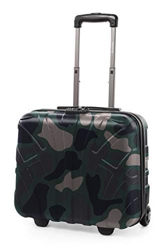 SUITLINE - Pilot Trolley, Hard Shell, Business Trolley, Cabin Suitcase, Pilot Case, Carry On Luggage, TSA, ABS, 2 Wheels, Camouflage
