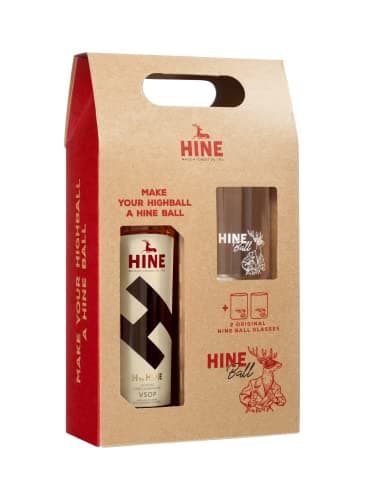 H by Hine VSOP Cognac Gift Pack 1 x 70cl H by Hine 40% ABV & 2 x Hineball Glasses Fine Champagne Brandy, Lively & Elegant Fine VSOP Cognac, Ideal For Cocktails Or Served Neat Vivacious Nose & Delicate