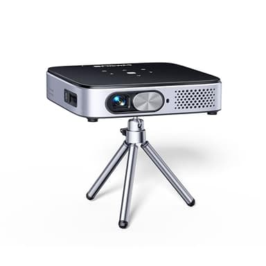 【Netflix in Android 11.0&Ultra Short Throw】Mini Projector, 650ANSI DLP Battery Smart Portable Projector 4K FHD 1080P Support,WiFi6 Bluetooth Pocket Projector for Home Cinema,Travel Camping,With Stand