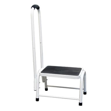 easylife Safety Step Stool | Step Stool with a Handrail for Support | Lightweight and Portable, Steady and Stable | Includes a Non-Slip Step Surface. Platform size: L26xW38xH28cm Handrail Height: 89cm