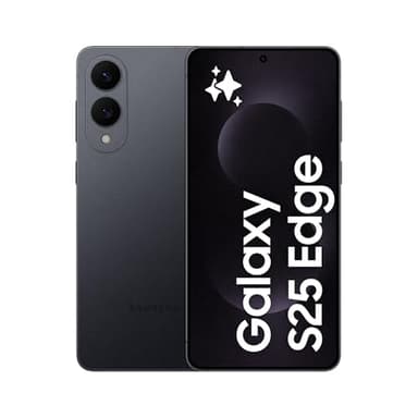 Samsung Galaxy S25 Edge AI Smartphone, Galaxy AI, Android Smartphone, 12GB Memory, 256GB Storage, 200 MP Camera, Long Battery Life, Titanium JetBlack, 3 Year Samsung Extended Warranty (UK Version)