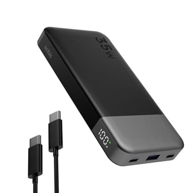 Nobis Portable Charger, 35W 10000mAh Power Bank Fast Charging, PD QC 3.0 LED Display Battery Pack,USB C In/Out Portable Phone Charger for Phone Pad Android etc. (Black)