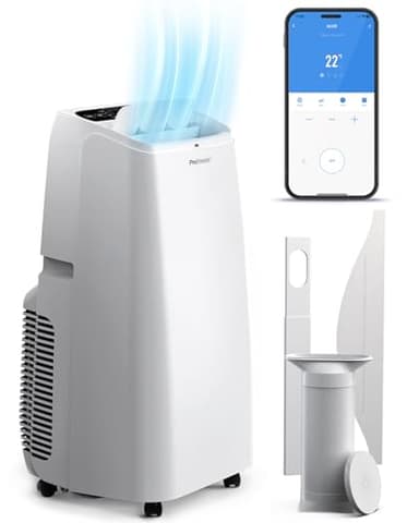 Pro Breeze 4-in-1 Powerful Portable Air Conditioner 12,000 BTU - Smart Home WiFi Compatible - App & Voice Control - Heater & Dehumidifier mode, 24hr Timer & Window Venting Kit - Class A Energy Rating