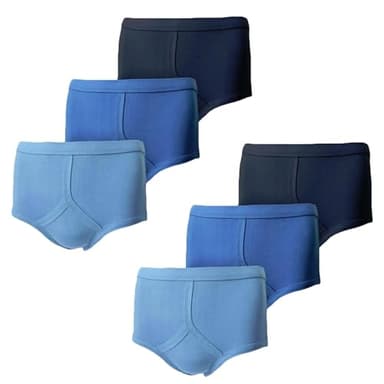 True Face Men's Y Fronts 6 Pack 100% Pure Cotton Underpants Traditional Breifs Comfortable Interlock Underwear Assorted - 6 pack M