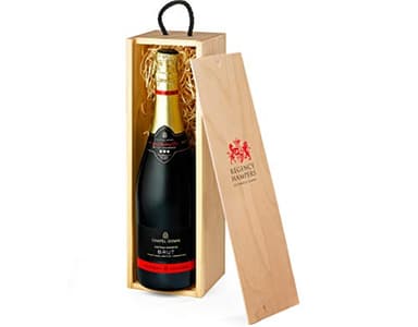Chapel Down English Sparkling Wine Hamper - Premium Fizz Gift Set in Wooden Sliding Lid Box - English Sparkling Wine Gifts, from Regency Hampers