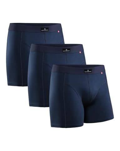 DANISH ENDURANCE Cotton Boxers for Men with Optional Fly, Stretchy Men's Underwear Trunks, 3 or 10 Pack, Navy Blue, M