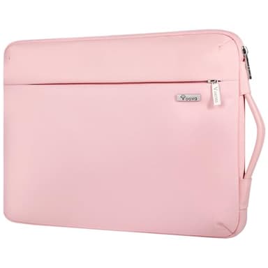Voova 360° Protective Laptop Sleeve Carry Case 15.6 16 inch with Handle, Waterproof Slim Computer Cover Bag for MacBook Pro M3/M4 16, 15.6” HP Acer Lenovo ThinkPad IdeaPad Asus Notebook, New Pink