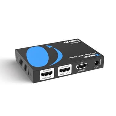 OREI eARC Audio Splitter 1 in 2 Out – HDMI ARC/eARC Audio Extractor & Splitter, Dolby Atmos, DTS:X, TrueHD, CEC Volume Control, Dual Soundbar Audio Adapter