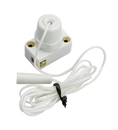 K M Electronics® Miniature Mini Pull Cord Switch Wall Shaver Shower Light 2 AMP 240 Volts