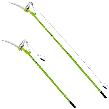 Crystals Garden Telescopic Tree Pruner, Extendable Ratchet Pulley Pole Hand Lopper Scissor, Gardening Heavy Duty Long Reach Tree Loppers Telescopic, Extending Tree Pruning Branch Metal Cutter_30cm Saw