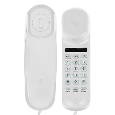 Corded House Phones Landline with RJ11 4P2C Cable Connector, Dial Pad on Base unit Home Phone, Landline Phones Last Number Redial, Wall Mountable Landline Telephone, Pause, Flash for Office