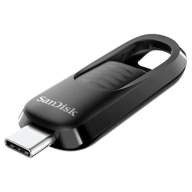 SanDisk 1TB Ultra Slider USB Type-C Flash drive, USB stick, Memory stick with fast performance, up to 400 MB/s read speeds, USB 3.2 Gen 1, Retractable Connector, Keyring, Black