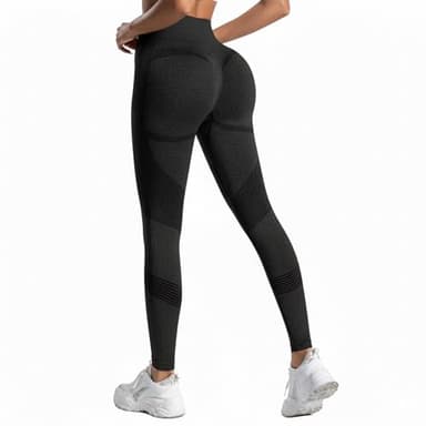 viiotu Butt Lifting Leggings for Women, High Waist Bum Lift Seamless Leggings, Womens Gym Leggings for Yoga Sport Workout Running (UK, Alpha, XL, Regular, Regular, Black)