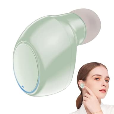Small True Wireless Earphone - Invisible Bluetoothh Earbud, Compact In-Ear Design | Tiny Wireless Earbud with Noise Reduction, Single Ear Mode, Discreet Bluetooths Earpiece for Left or Right Ear