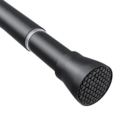 Extendable Curtain Poles Shower Curtain Rail 70-130 cm Tension Rods for Curtains Shower Curtain Rod Shower Curtain Pole Tension Rod Curtain Poles No Drilling Black 1Pcs Diameter:22 mm