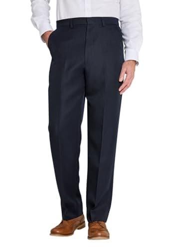 Chums Formal Elasticated Trousers Comfort Fit Pants Smart Trousers for Men Navy