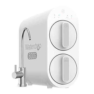 Waterdrop Reverse Osmosis Water Filtration System, TDS Reduction, Tankless, 1514 Liters/Day Fast Flow, Reduces TDS and Water Hardness, 1:1 Pure to Drain, FCC Listed, Brushed Nickel Based Faucet